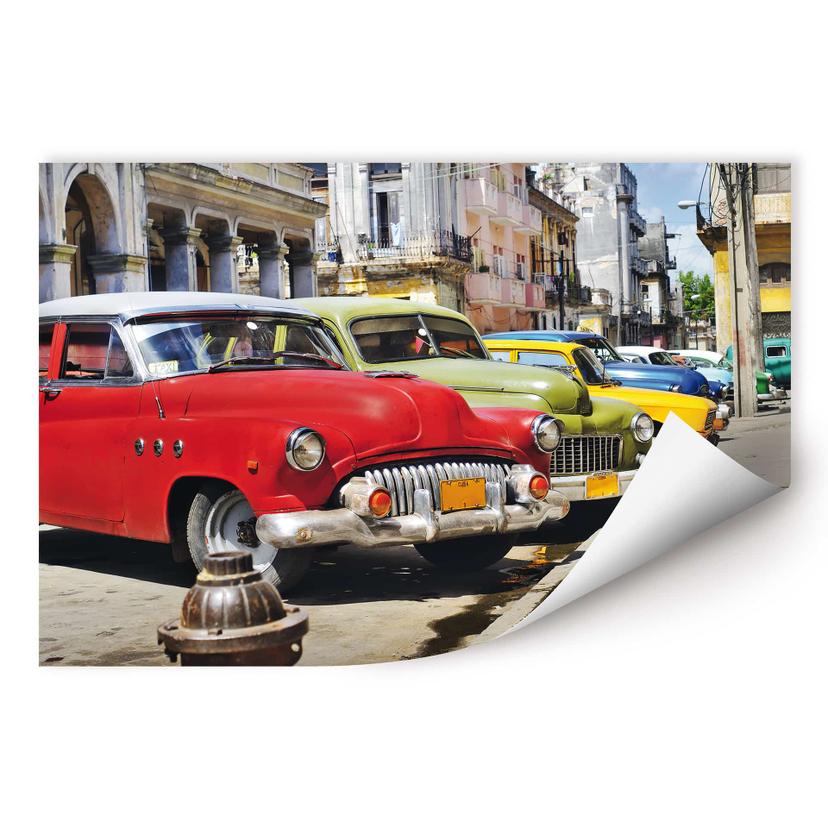 Poster autocollant - W - Voitures de Cuba