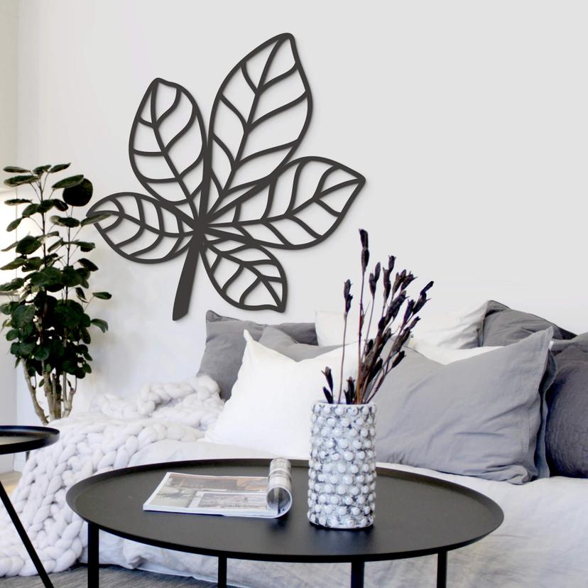 MDF - Decoración en madera - Hoja curva castaño
