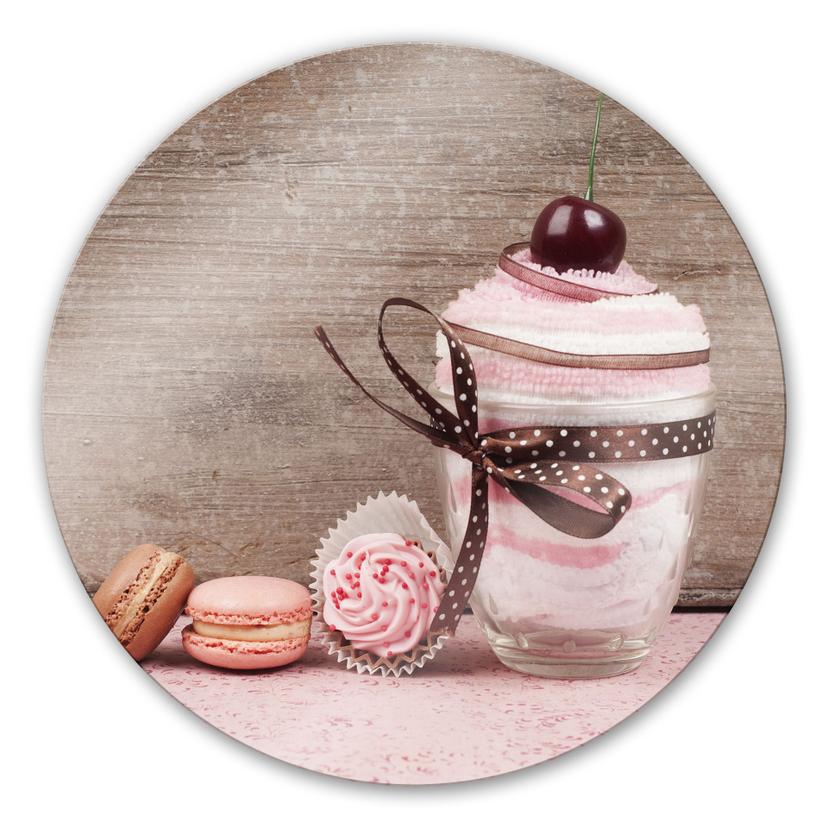 Tableau en verre - Sweet dessert - rond