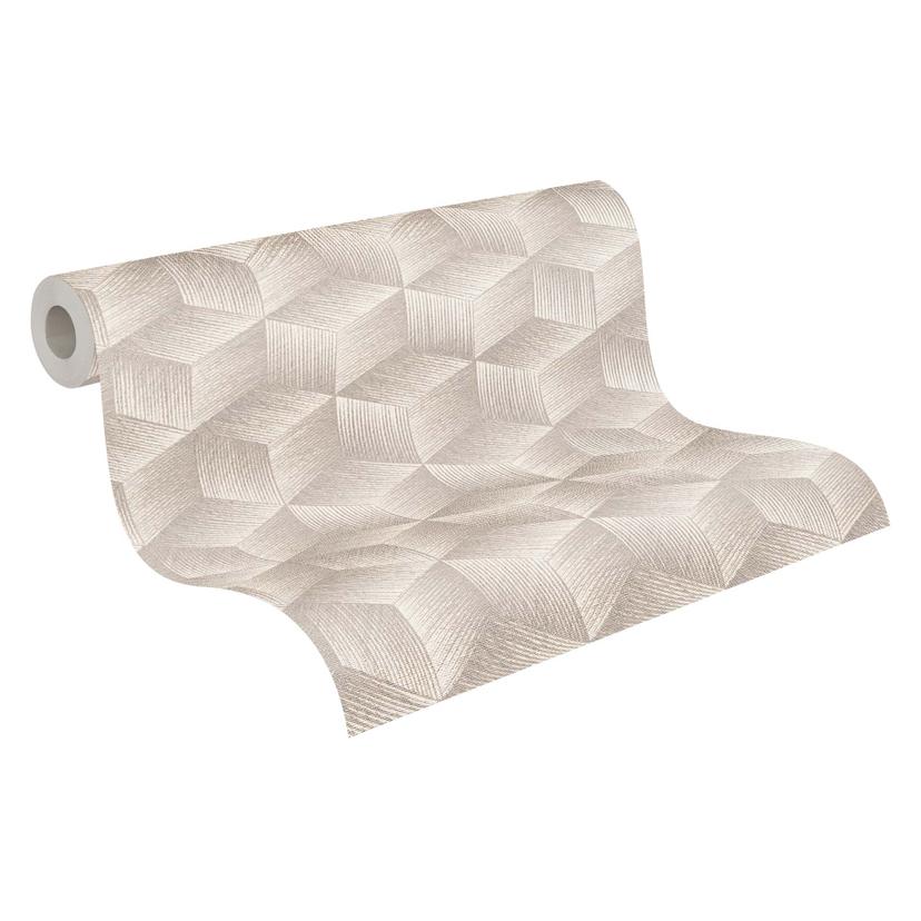 papel pintado 3D sostenible - papel pintado no tejido retro de A.S. Création Gris Greige 385061