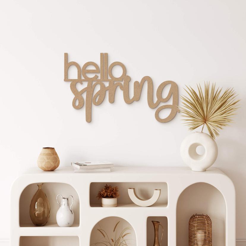 Décoration en bois MDF hello spring