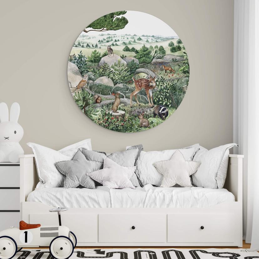Wandbild Kikki Belle - Waldspaziergang - Alu-Dibond Rund