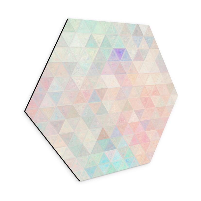 Hexagon Dibond Farverige mosaik-trekanter - Jaszke