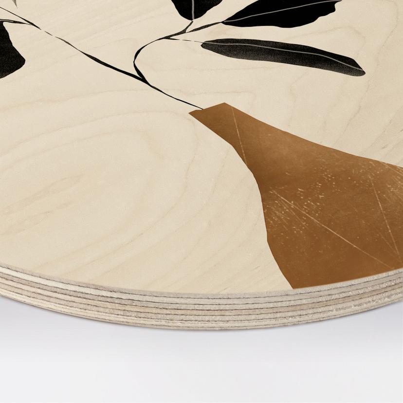 Cuadro de madera en florero dorado - ThingDesign - Redondo