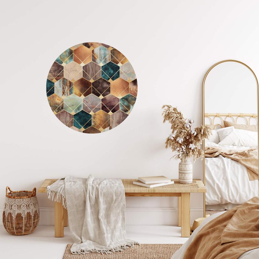 Fredriksson Wallsticker - Guld og kobber - Rund