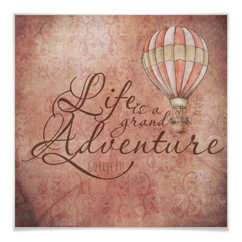 Poster - Life is a grand adventure - quadrato