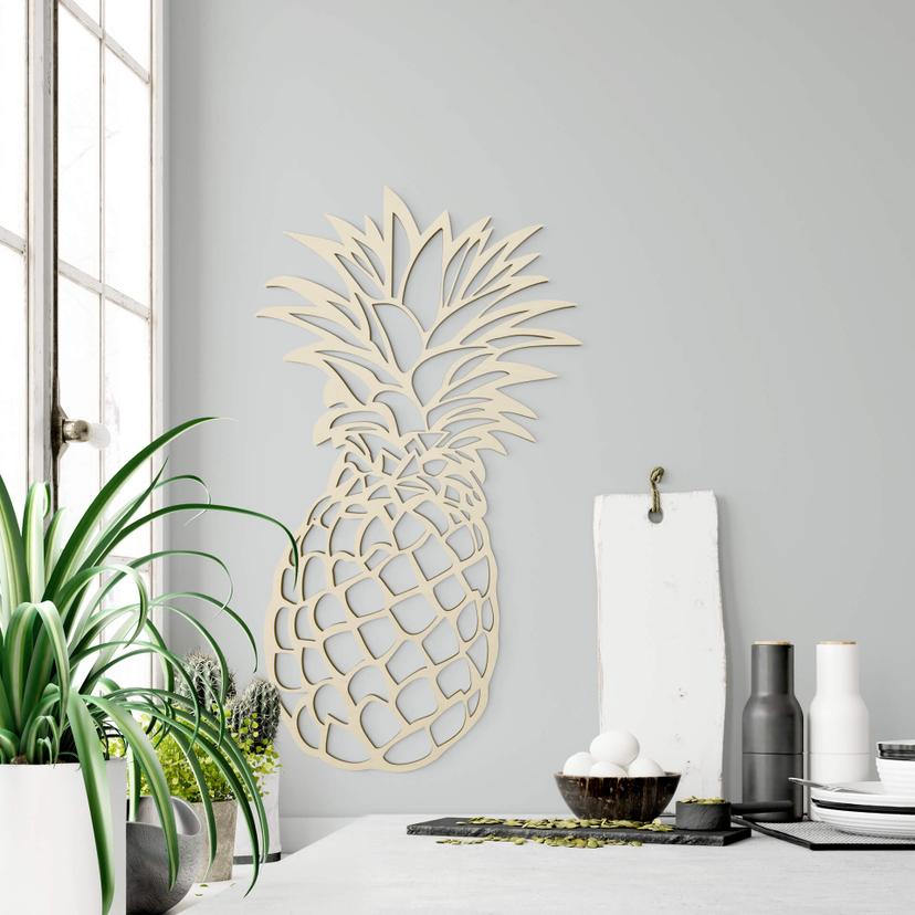 Décoration en bois - Ananas - Placage de peuplier
