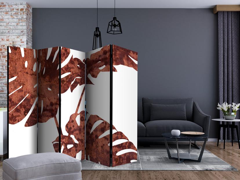 Schermo divisorio - Monstera delle spezie, 5 pezzi - 225x172 cm