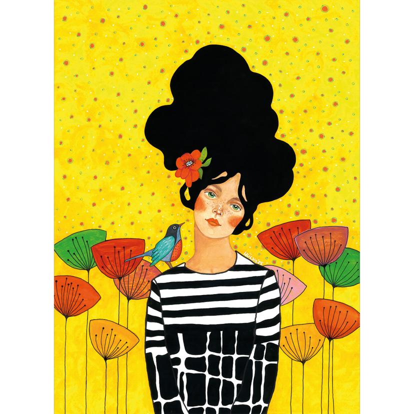 Fotomurale Ritratto - Ragazza in fiore nel giardino estivo - Hülya