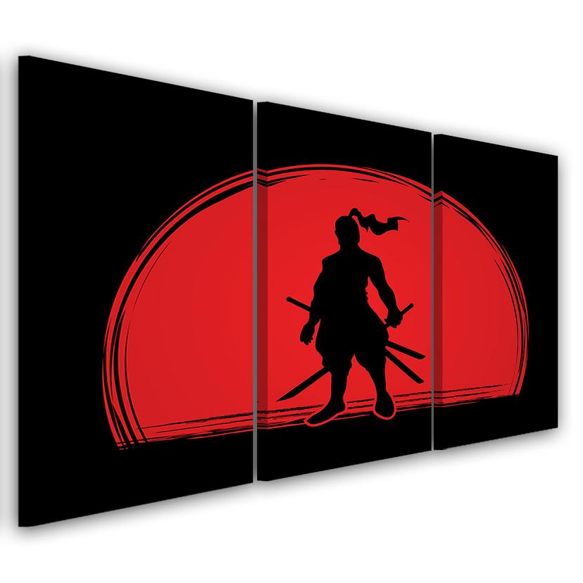 3 stykke lærredstryk, Samurai Japan Sun