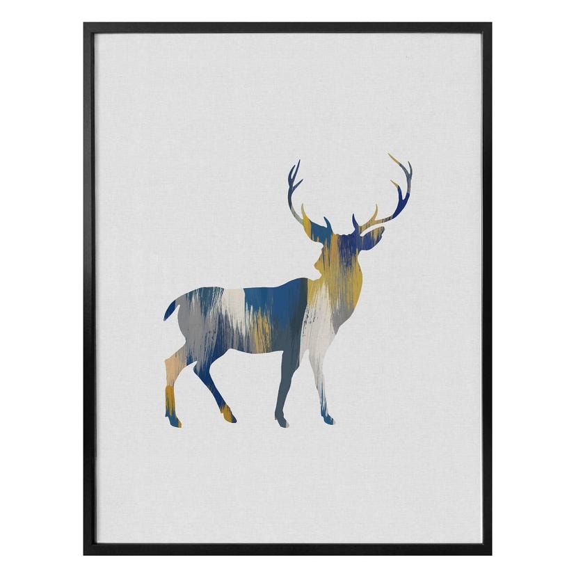 Plakat - Orara Studio - Deer Blue and Yellow