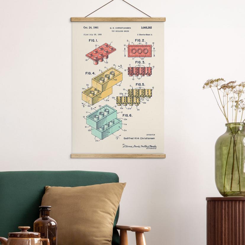 Póster de tela construcción de azulejos - Bodart