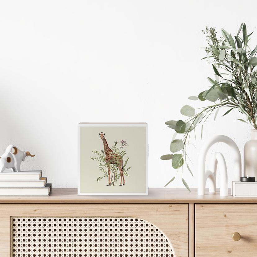Blocco di decorazione in legno Giraffa floreale - Frida Floral Studio