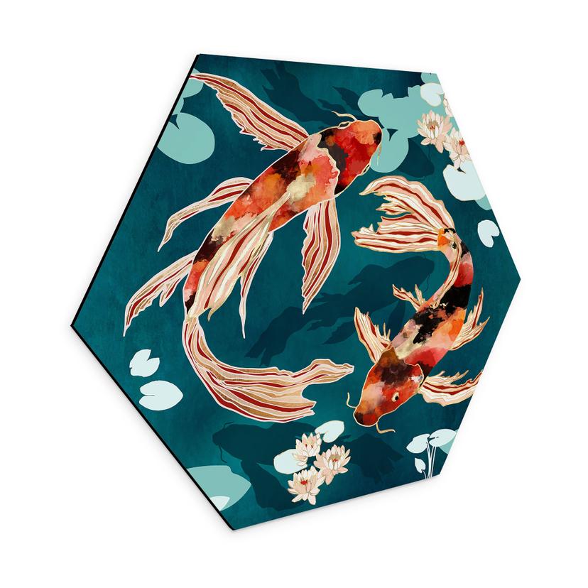 Hexagon Dibond To koi i en dam - SpaceFrog Designs