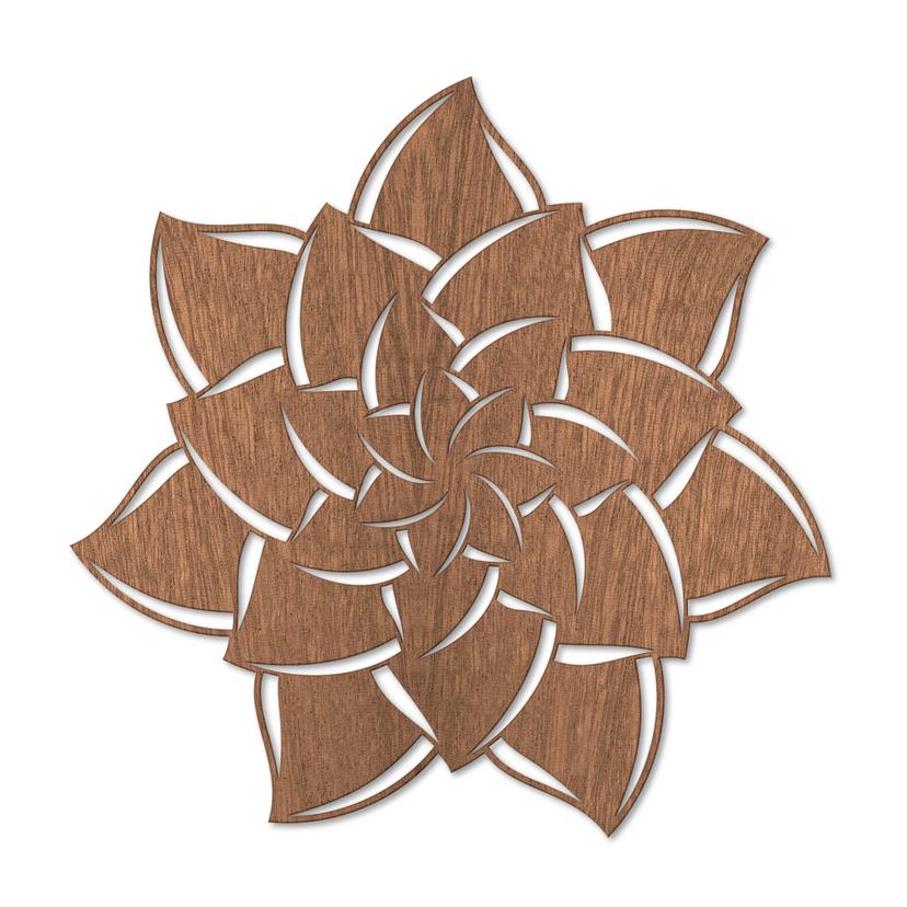 Decoro in legno - Mandala fiore 02