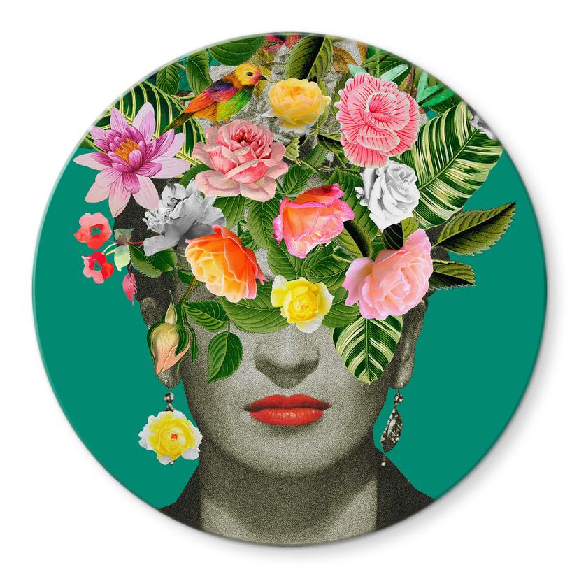 Glasbillede - Frida Floral - Frida Floral Studio - Rund