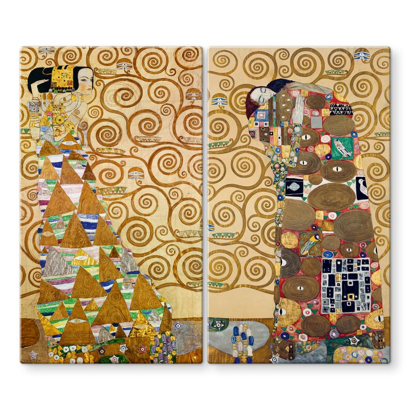 Plaque de recouvrement pour cuisinière - Klimt Attente et accomplissement