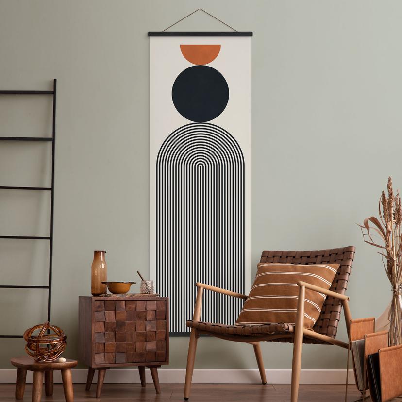 Póster de tela Líneas y círculos abstractos en armonía - Costa - Panorama