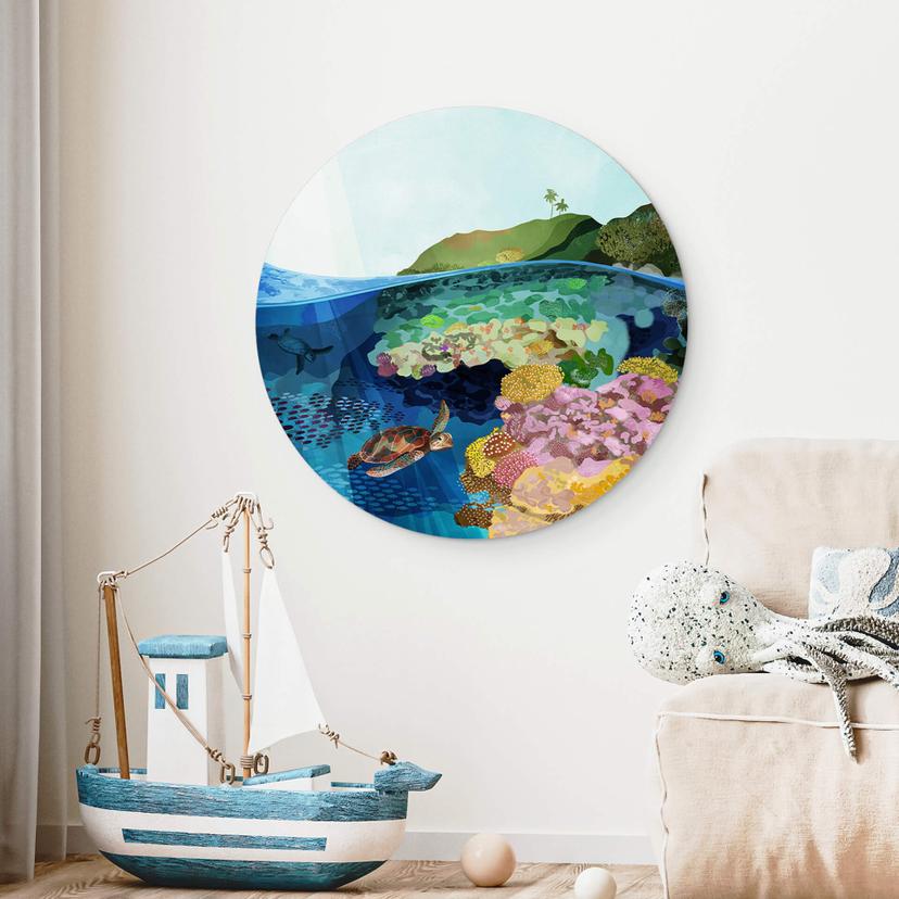 Alu-Dibond Goed Blauw - Sott'acqua - tondo