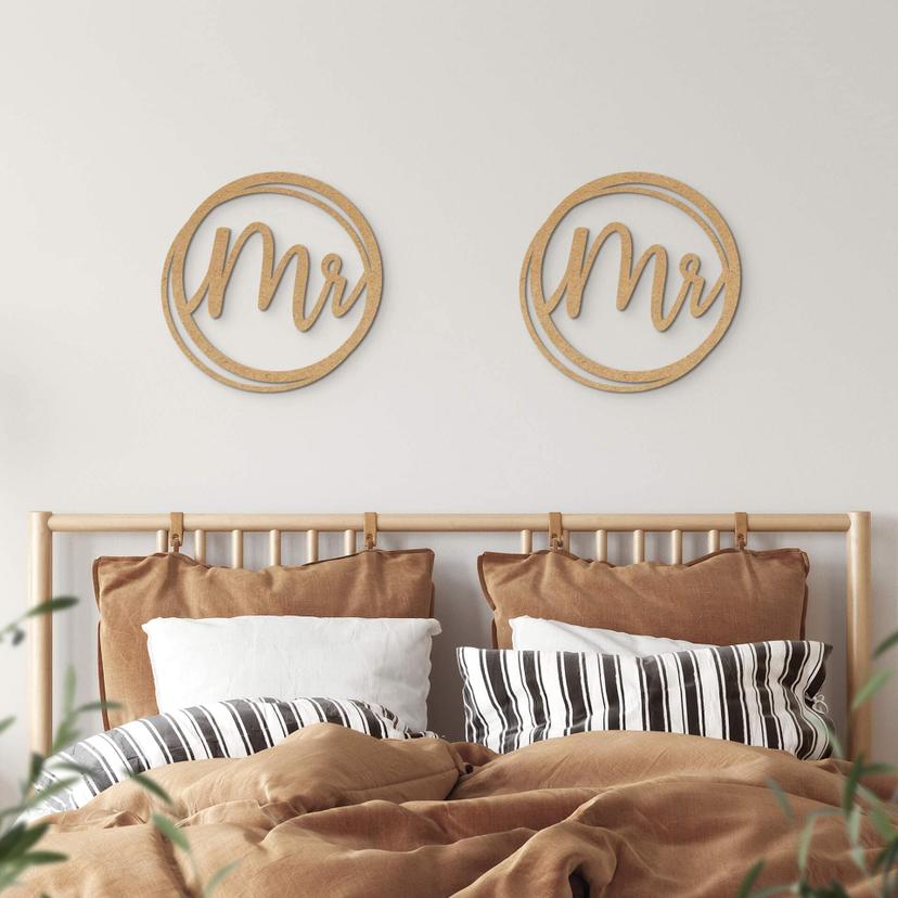 Lettering boda Sr. y Sr. - MDF naturaleza