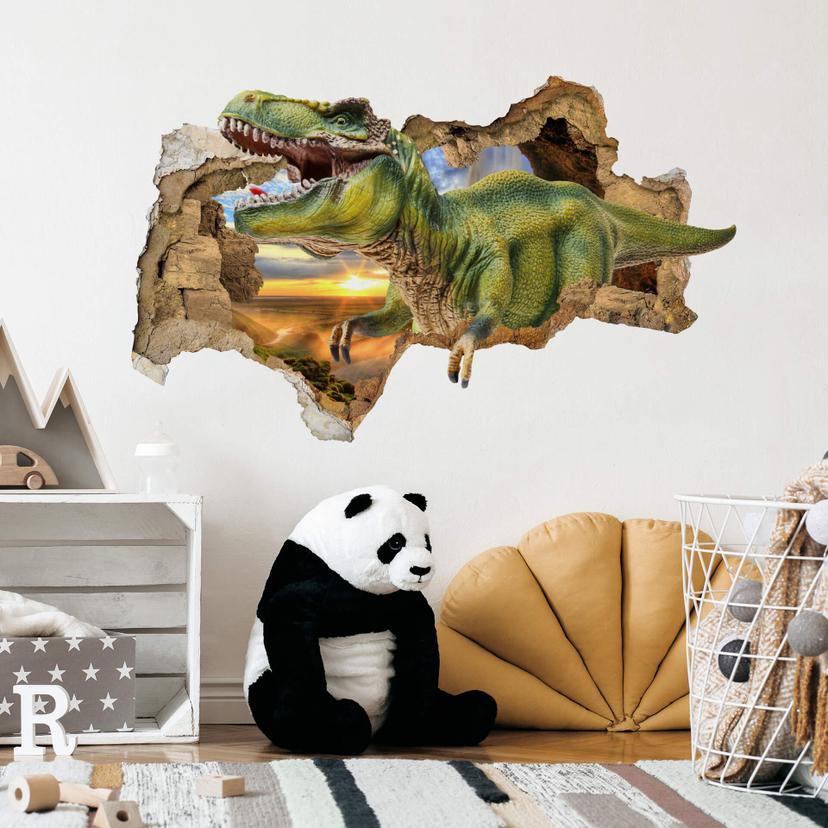 3D Wallsticker T-Rex i solnedgangen
