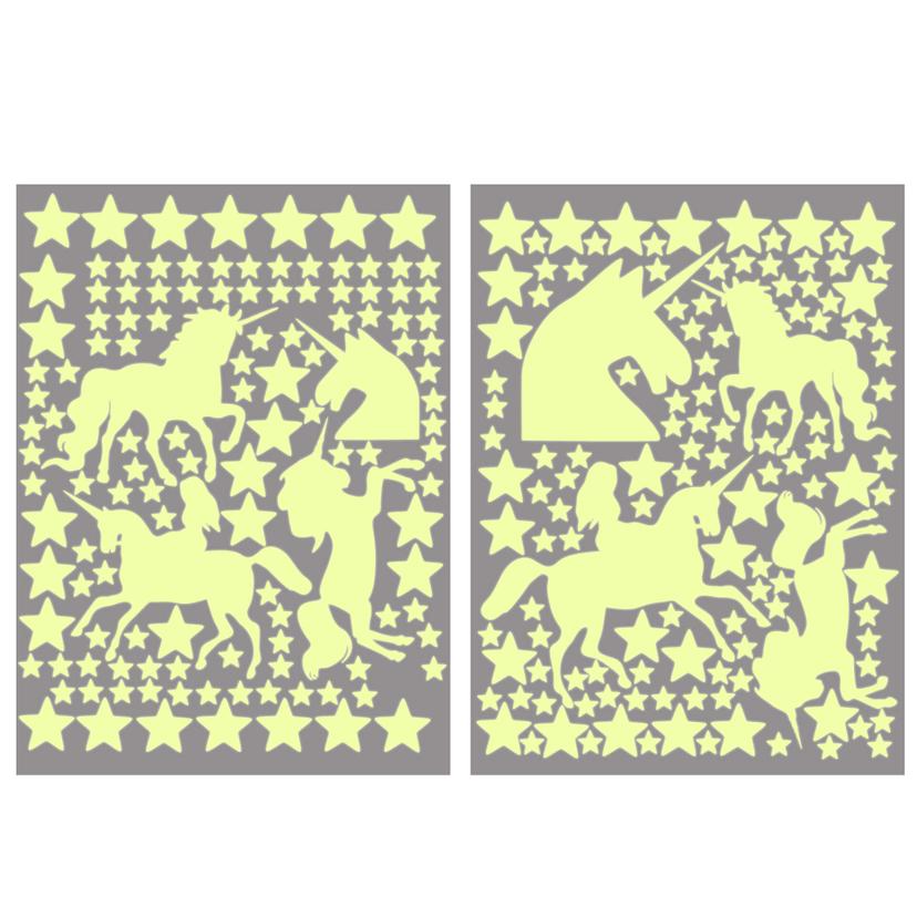 Adesivi luminosi - Set di unicorni