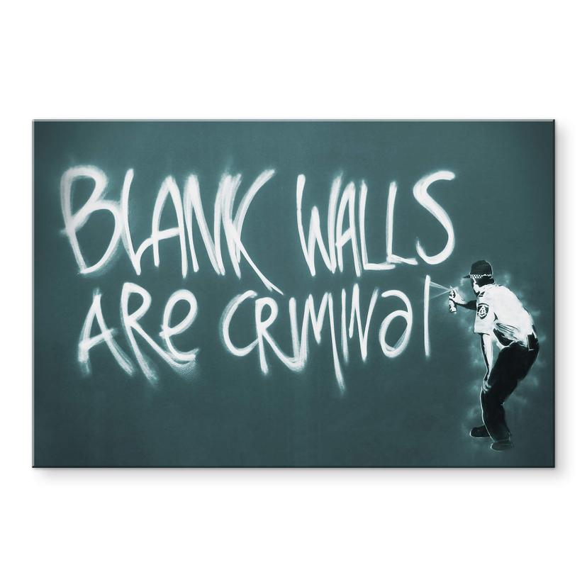 Akrylbillede Banksy - Blank walls are criminal
