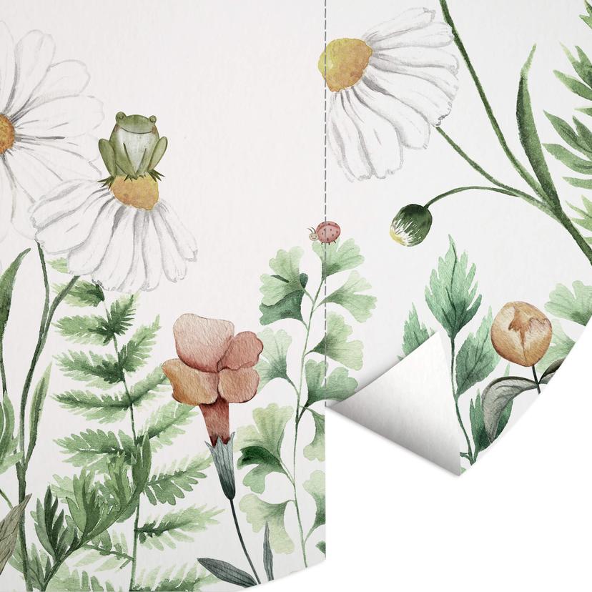 Fotomurale tondo Kikki Belle - Giardino delle fate - carta da parati in tessuto non tessuto/carta da