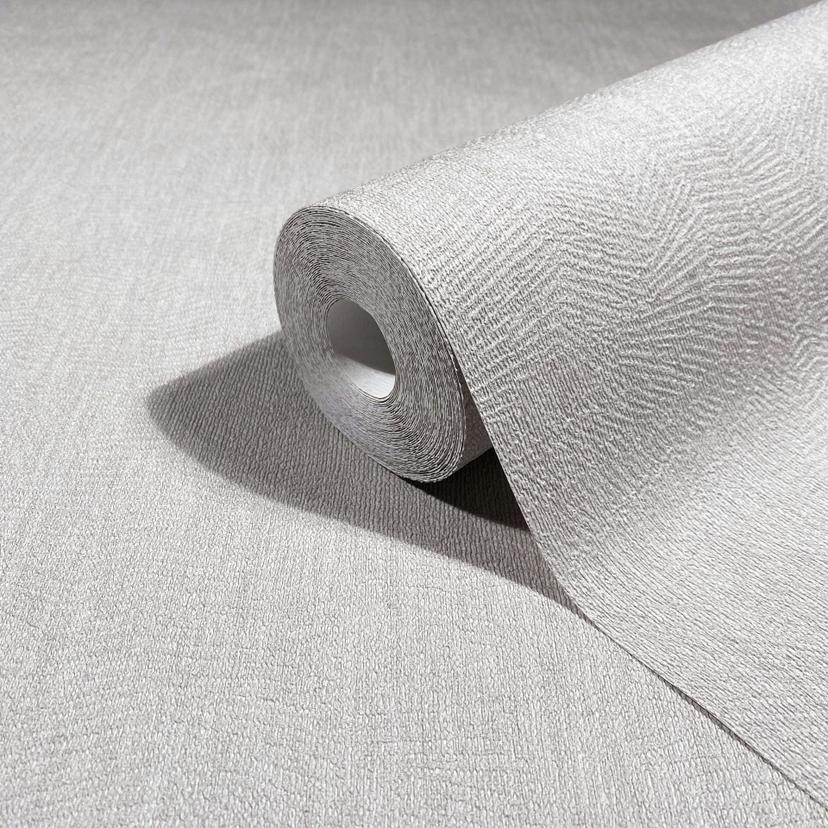 Papel pintado no tejido textura yeso aspecto liso mate en beige