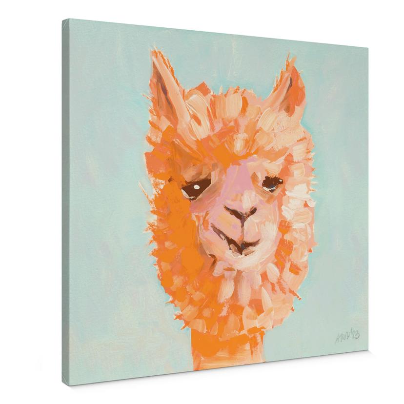 Lienzo alpaca naranja - Zwara - Cuadrado