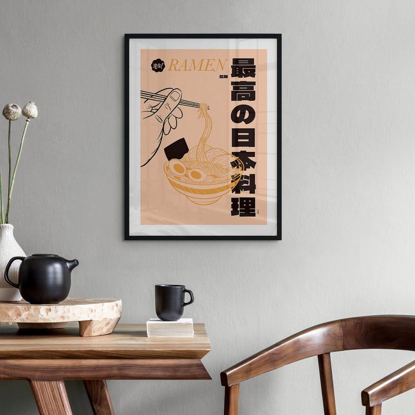 Poster Vintage Ramen - Zuppa di noodle giapponese - Gomes