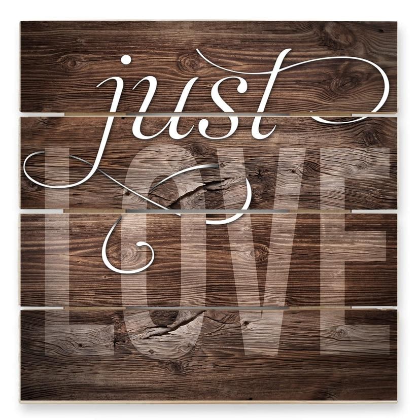 Cuadro de madera Just Love - 40x41,5 cm