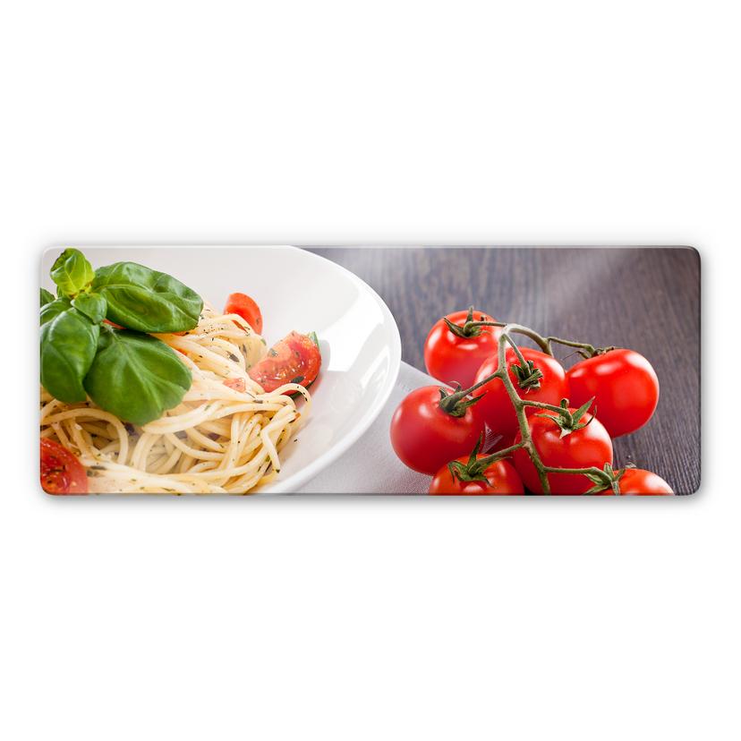 Tableau en verre - Pâtes à l'Italienne - Panorama