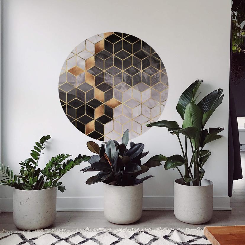 Wallsticker Fredriksson - Røgfarvede kuber - Rund
