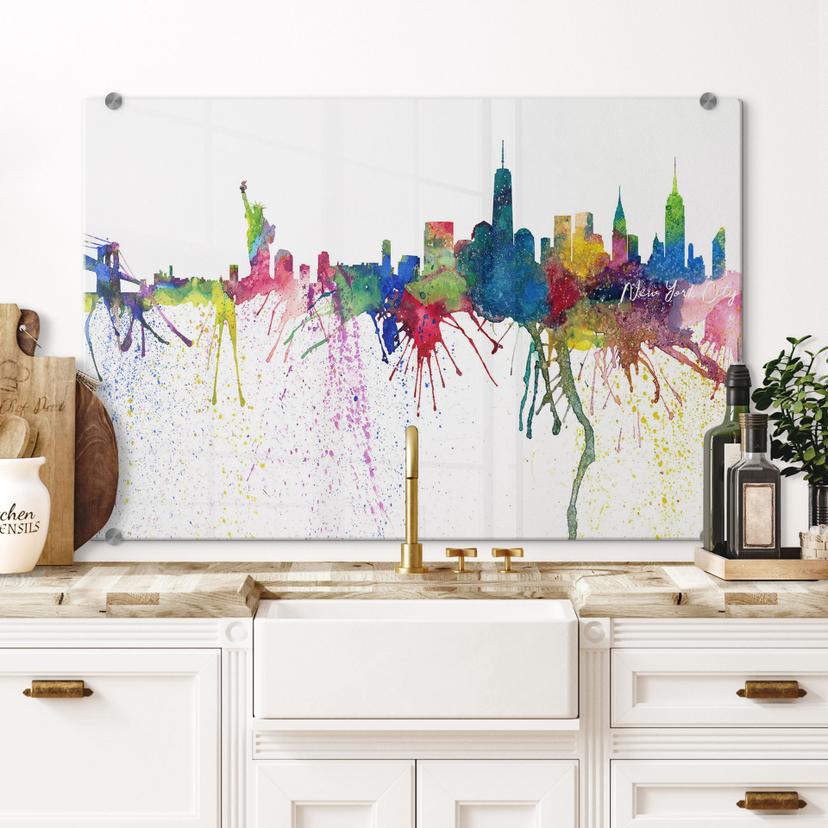 Crédence Bleichner - New York City Skyline Aquarelle