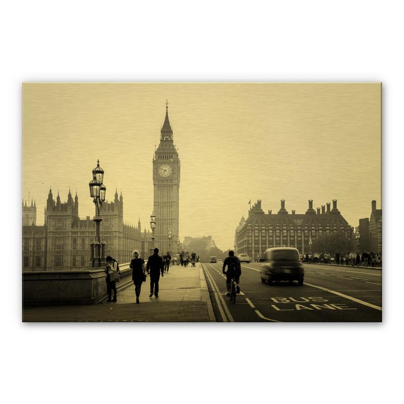 Alu-dibond goud - Big Ben in Londen