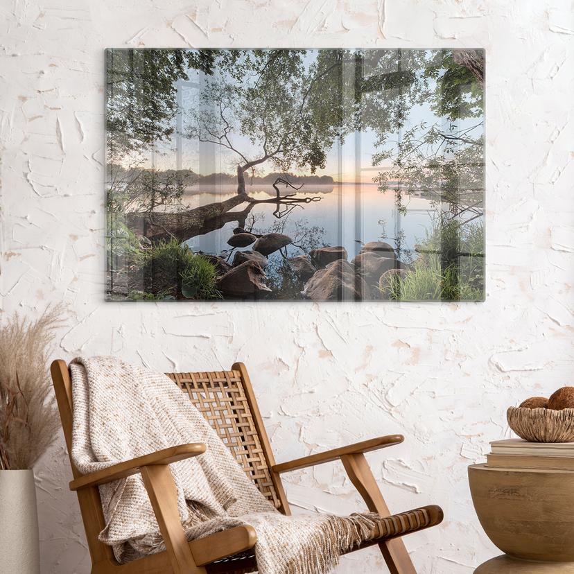 Glasschilderij Uitzicht op het meer - Keller