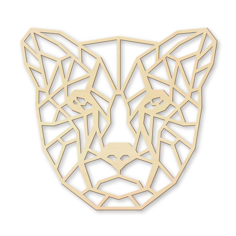 Decoro in legno origami - Ghepardo