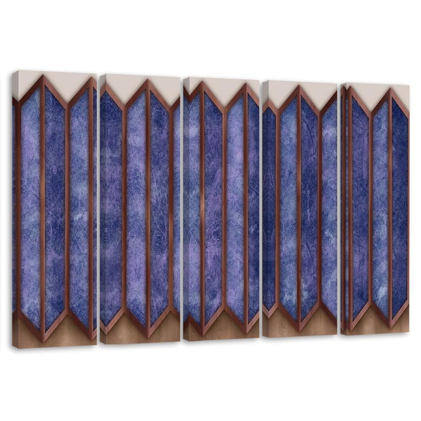 Impression sur toile 5 pièces, fenêtre 3D colorée