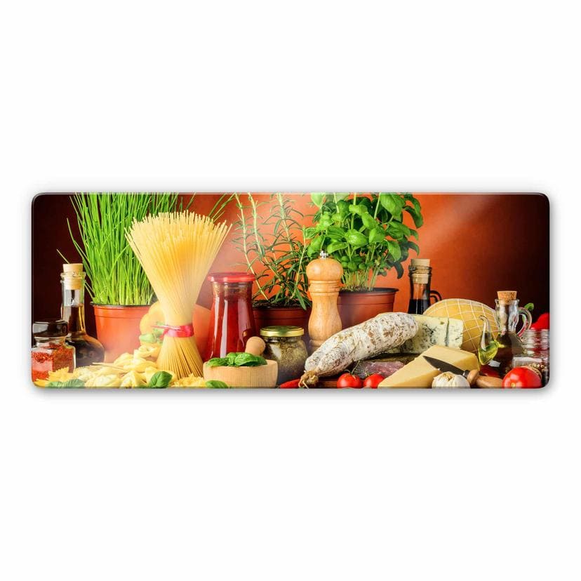 Tableau en verre - Cuisine italienne - Panorama