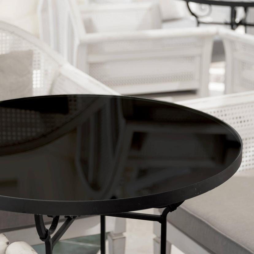 Plateau de table en verre - Noir uni - Rond