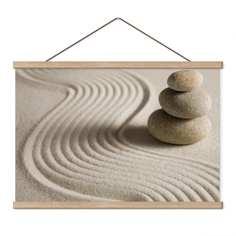 Textielposter Steen in Zand 2 - Alu-Dibond Rond