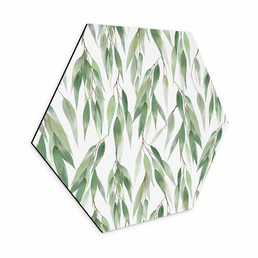 Hexagon Dibond Grene med grønne blade - UN Designs