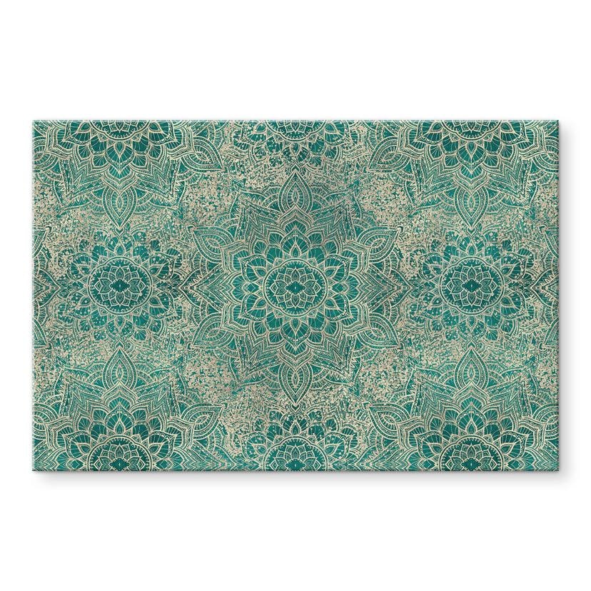 Pannello paraschizzi Mandala Boho oro-verde - Bloomery Decor