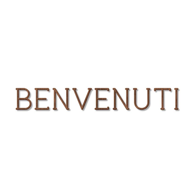 Scritta in mogano - Benvenuti