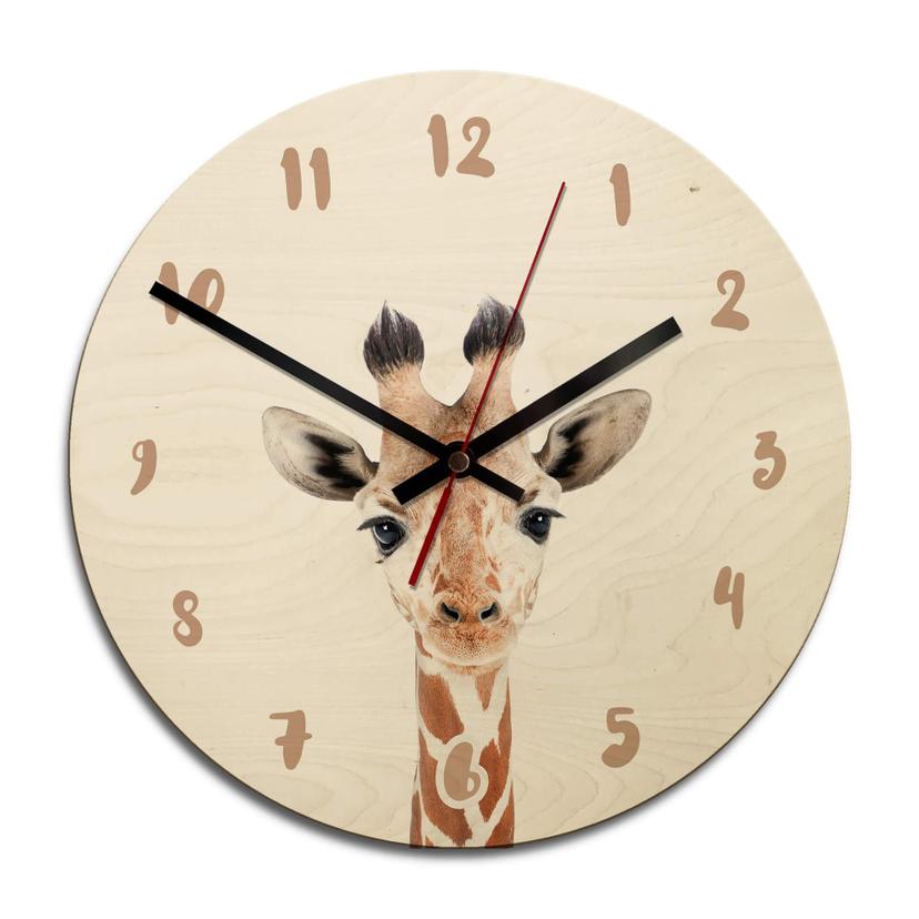 Houten Klok Sisi & Seb - Baby Giraffe