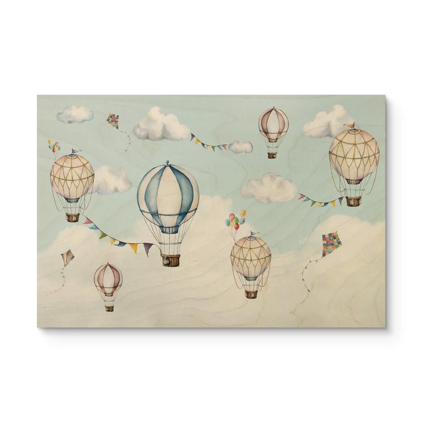 Cuadro de madera Oliver Robins - Balloon Bonanza