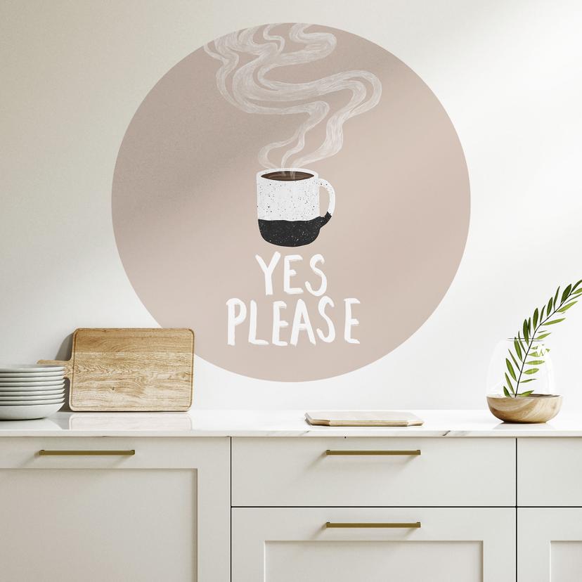 Wallsticker Varm kop kaffe om morgenen - EMELIEmaria - Rund
