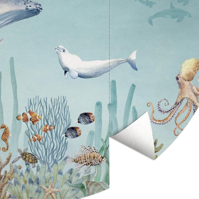 Fotomurale tondo Kikki Belle - Vita da mare - carta da parati in tessuto non tessuto/carta da parati