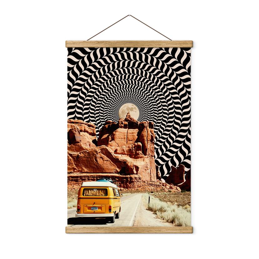 Tekstil plakat Road trip - En tur til månen - Taudalpoi